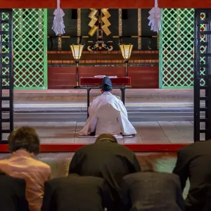 Buddhists Praying, Itsukushima Shrine