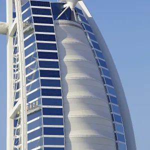 Detail of the Burj Al Arab hotel at Jumeirah beach