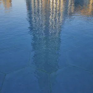 Burj Khalifa reflected in the pool
