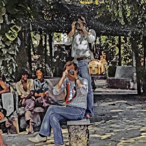 Peuple birman riant aux photographes européens, Rangoon, Yangon, Birmanie, Myanmar, Asie 1982