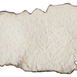 Burnt cardboard isolated on white background