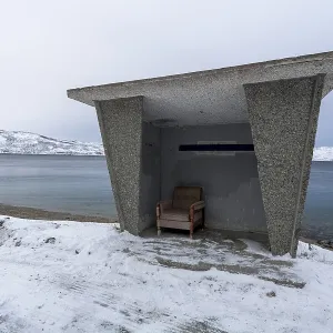 Bus stop on the island of Ringvasoya