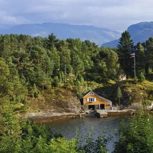 Cabin by the fjord, Telemark, Norway