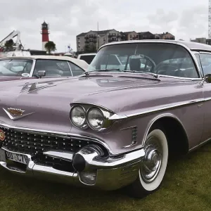 Cadillac Sedan DeVille at classic car meeting in Busum