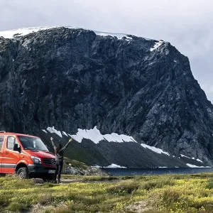Campervan, Breiddalen, Geiranger, Norway, Europe Campervan, Breiddalen, Geiranger, Norway, Europe