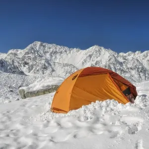 Camping in scenic Himalayas near Kanchenjunga