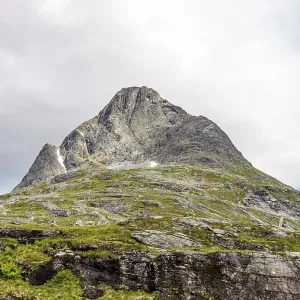 Camping in a small tent in the middle of nature in Norway Scandinavia