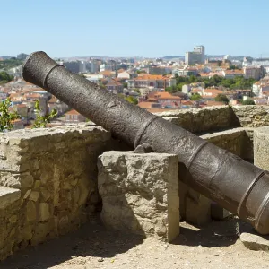 Cannon at Castelo de Sao Jorge, Lisbon, Portugal Print