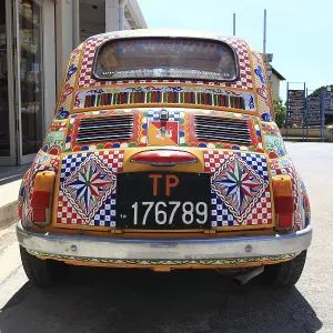 Car, colourfully painted 500 Fiat Car, colourfully painted 500 Fiat