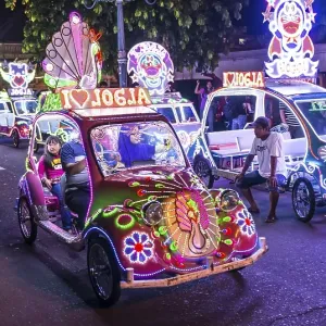 Car illuminated with colourful LEDs Car illuminated with colourful LEDs