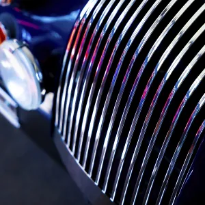 Car Lamps and Car Grille on the Front of a an Old Classic Car in Switzerland