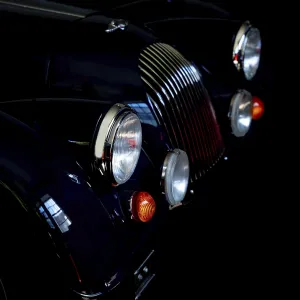 Car Lamps and Car Grille on the Front of a an Old Classic Car in Switzerland Car Lamps and Car Grille on the Front of a an Old Classic Car in Switzerland