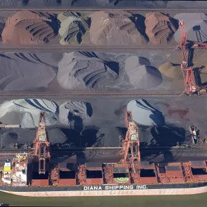 Cargo ship at the coal port Hansaport Cargo ship at the coal port Hansaport