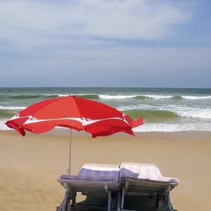 Chairs with umbrella Baga Beach Goa Maharashtra India Asia September 2010 Chairs with umbrella Baga Beach Goa Maharashtra India Asia September 2010