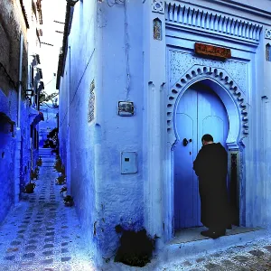 Chefchaouen Blue Alley Print, Morocco