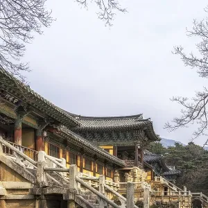 Cheongungyo and baegungyo in bulguksa temple taken during winter