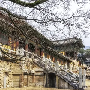 Cheongungyo and baegungyo in bulguksa temple taken during winter