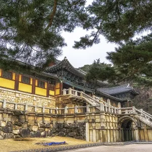 Cheongungyo and baegungyo in bulguksa temple taken during winter