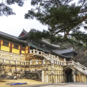 Cheongungyo and baegungyo in bulguksa temple taken during winter