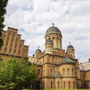 Chernivtsi Ukraine - 19.05.2019: Central building of Chernivtsi University