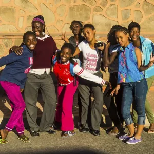 Children posing happily for the camera