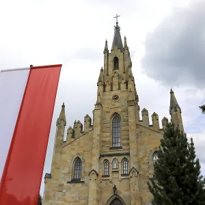 Chocholow village, neo-gothic church of St Chocholow village, neo-gothic church of St