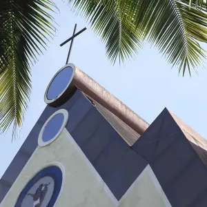 Church with a cross on top named as Holy Trinity Church at Benaulim Goa Maharashtra India Asia September 2010 Church with a cross on top named as Holy Trinity Church at Benaulim Goa Maharashtra India Asia September 2010