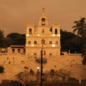 The Church of the Lady during sunset Panjim Goa Maharashtra India Asia September 2010 The Church of the Lady during sunset Panjim Goa Maharashtra India Asia September 2010