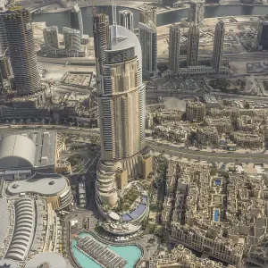 City panorama with modern skyscrapers stretching into the sky