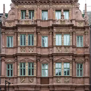 City view of Heidelberg showing a historic house facade in Germany at summer time City view of Heidelberg showing a historic house facade in Germany at summer time