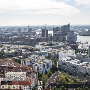 City view, view of the Elbe with Elbphilharmonie City view, view of the Elbe with Elbphilharmonie