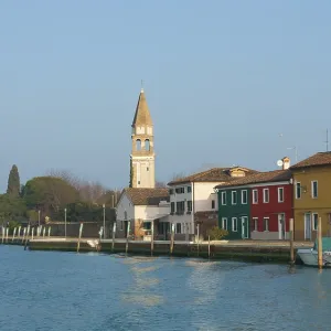 Cityscape of Burano island, Venice, Italy