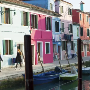 Cityscape of Burano island, Venice, Italy