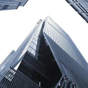 Cityscape with modern office building under sky in Hong Kong Cityscape with modern office building under sky in Hong Kong