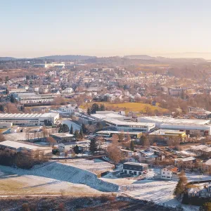 Cityscape in Winter Print, Dornstetten, Germany