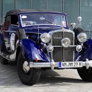 Classic blue cabriolet with shiny chrome Classic blue cabriolet with shiny chrome