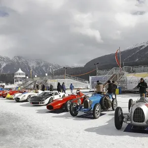 Classic car Concours dElegance on the frozen lake
