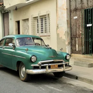 Classic car in the historic district of Camaguey
