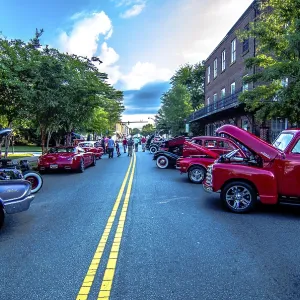 Classic car show with vendors at summerfest in york south carolina Classic car show with vendors at summerfest in york south carolina