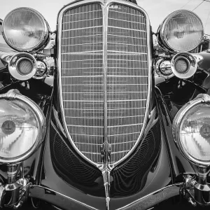Classic vintage car details at a car show Classic vintage car details at a car show