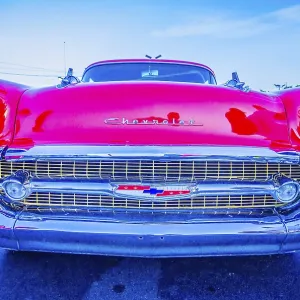 Classic vintage car details at a car show Classic vintage car details at a car show