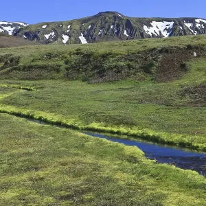 Clear stream in a volcanic landscape