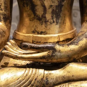 Close-up of a Gilded Buddha Hand Sculpture Print Close-up of a Gilded Buddha Hand Sculpture Print