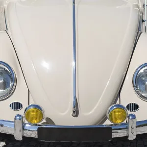 Close-up view of retro car headlight