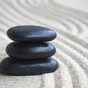 Close-up of Zen stones Print with copy space for text
