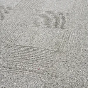 Closeup detail of a checkered design on white gravel of a Kaizando hall Zen garden in Tofuku-ji temple Closeup detail of a checkered design on white gravel of a Kaizando hall Zen garden in Tofuku-ji temple