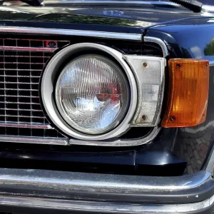 Closeup of oldtimer headlight of a volvo car Closeup of oldtimer headlight of a volvo car