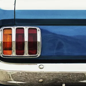 Closeup on the taillight of an old retro car