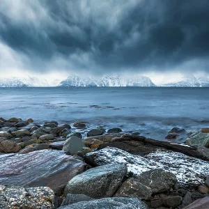 Cloudy atmosphere, Fjord Lyngen, Skibotn, Norway