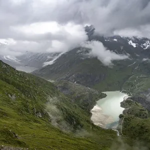 Cloudy mountain landscape, Margaritzen Reservoir